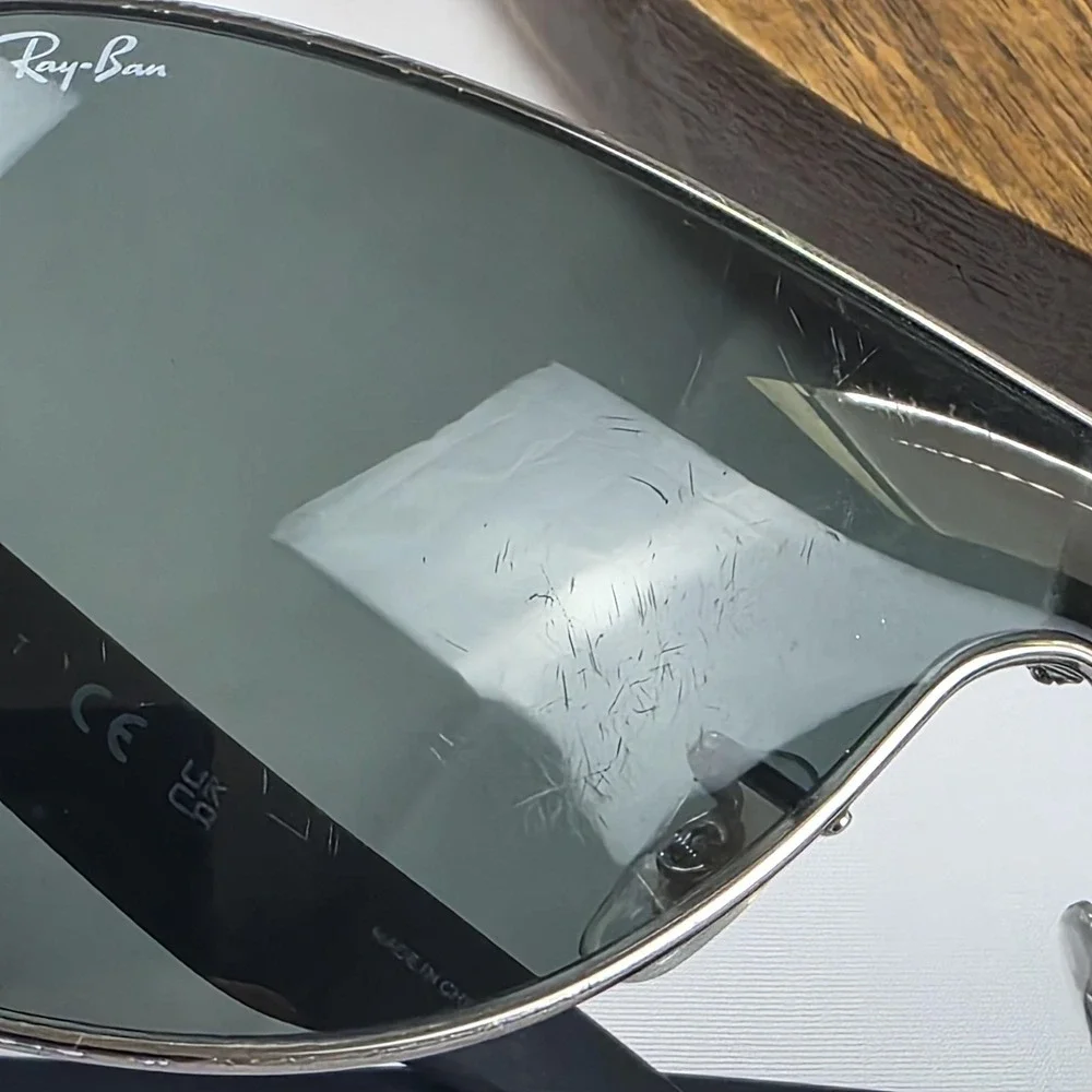 Ray-Ban RB 3471 Sunglasses Mens One Size Black Gray Tinted Metal Shield 004/71